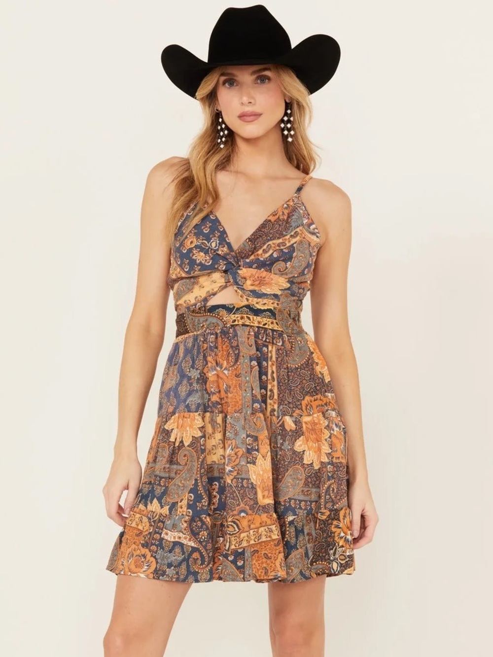 Boho Angie’s Patchwork Knot Front Top 🧡